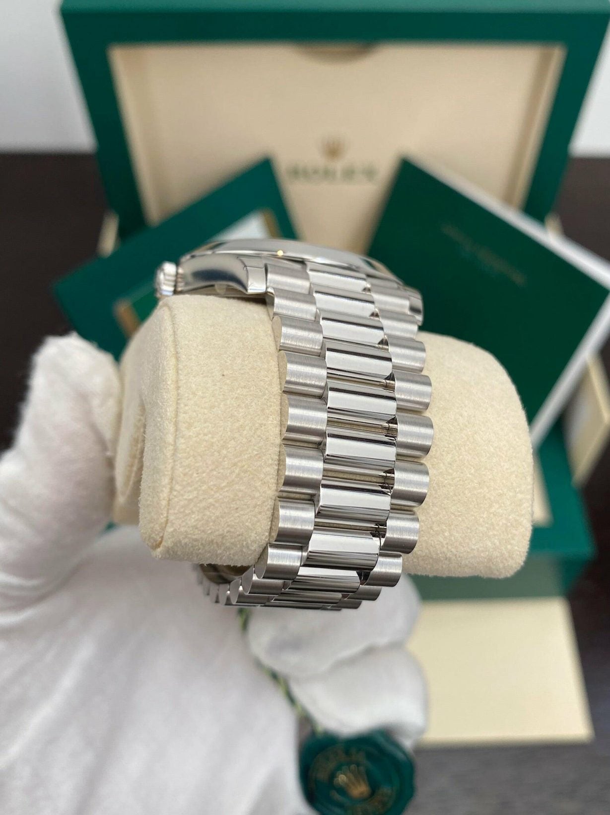 Rolex Day-Date 40 – Platinum Arabic Dial Replica
