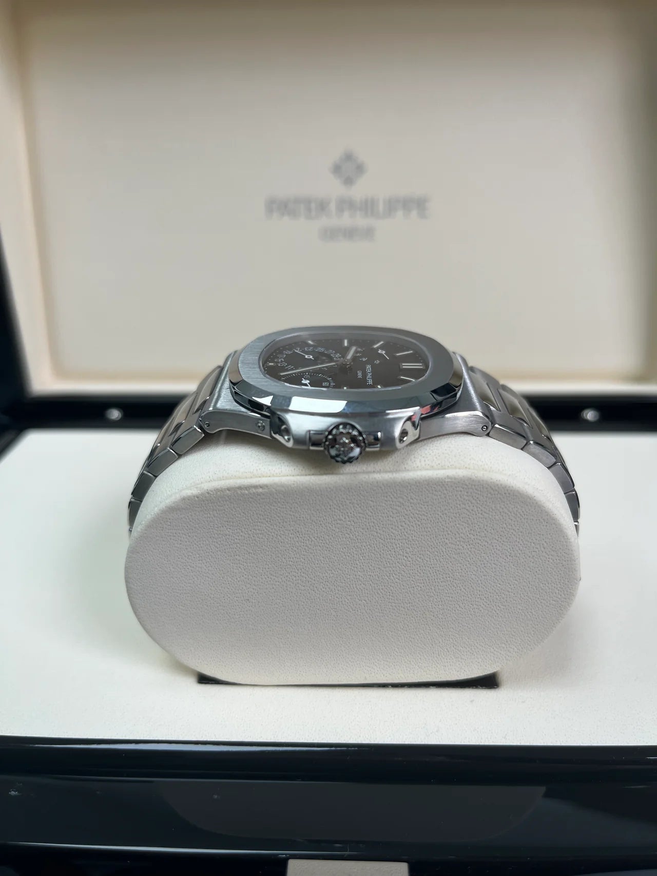 Patek Philippe Nautilus Moon Phase Stainless Steel/ Blue Date Dia Replica