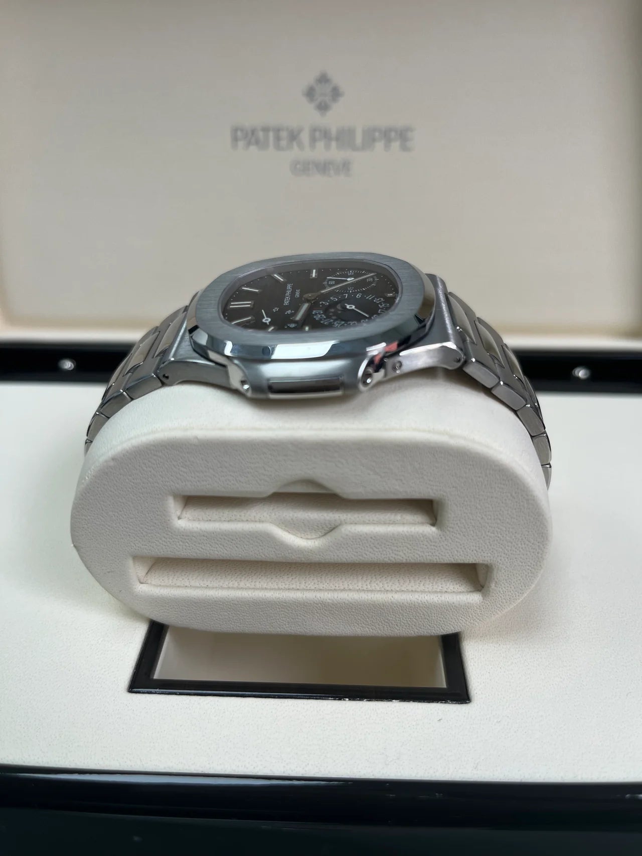 Patek Philippe Nautilus Moon Phase Stainless Steel/ Blue Date Dia Replica