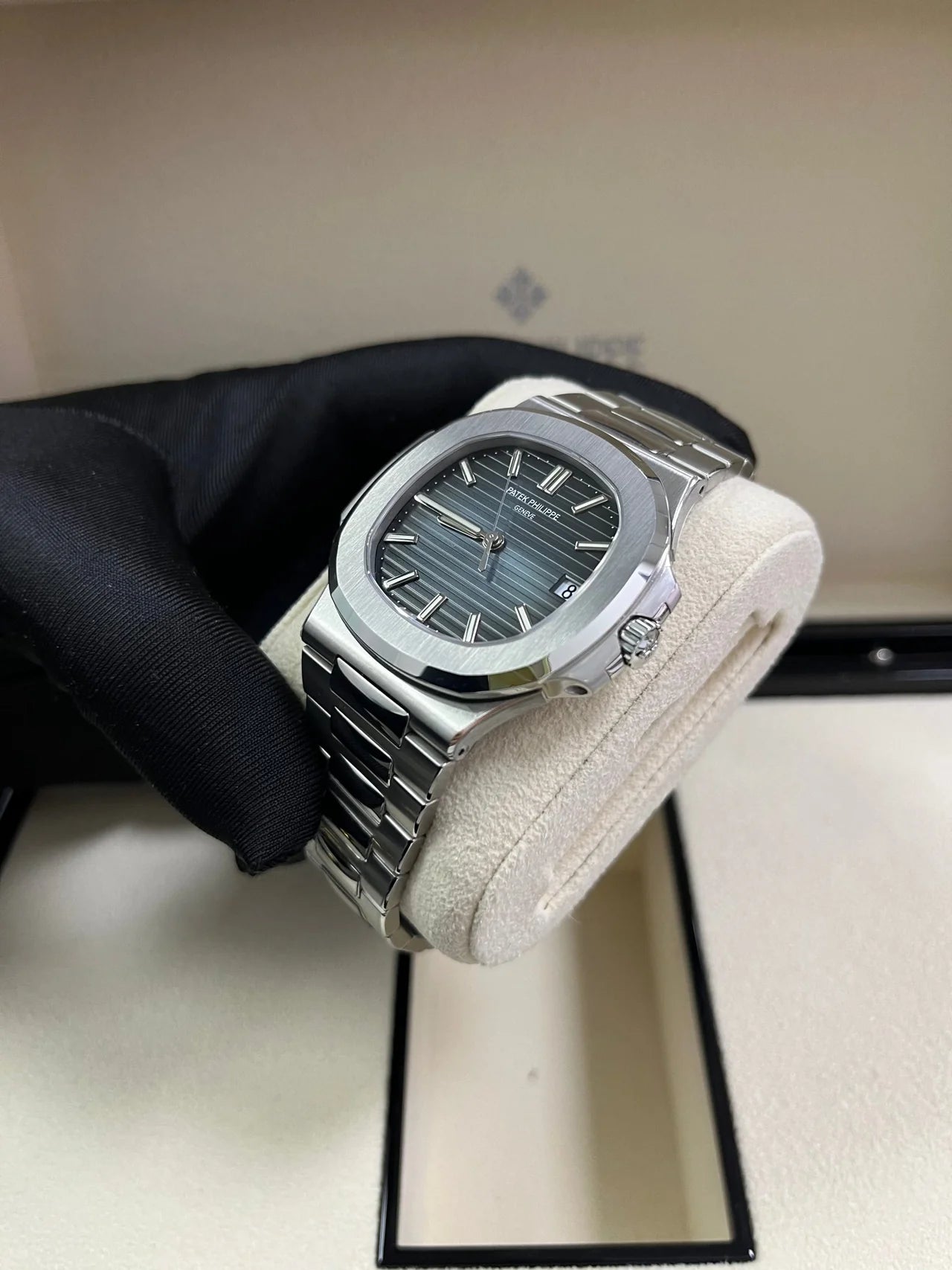 Patek Philippe Nautilus Stainless Steel/ Black-Blue Dial Replica