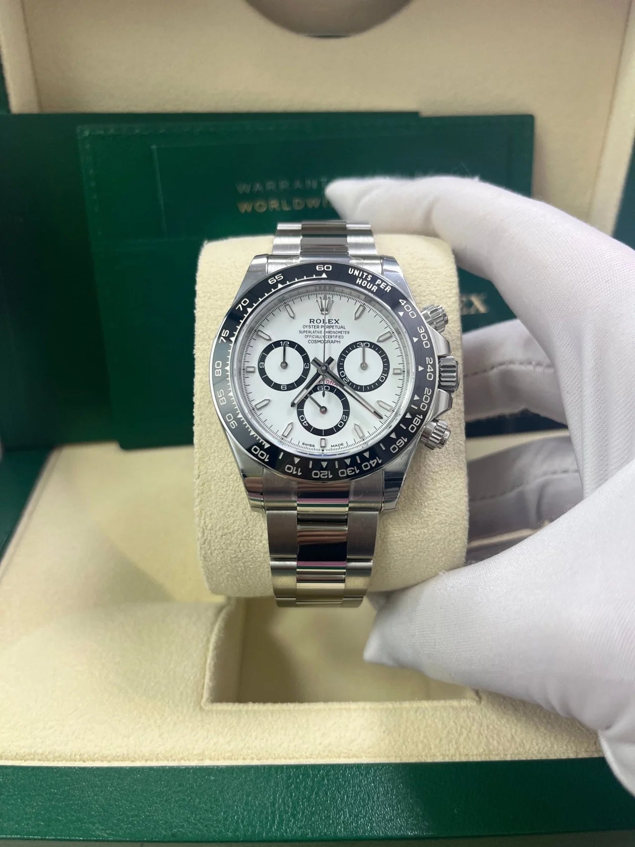 Rolex Cosmograph Daytona Black Cerachrom Bezel - White Index Dial Oyster Bracelet Replica