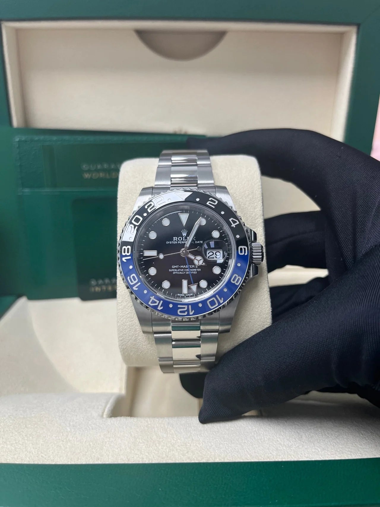 Rolex GMT-Master II 40 Watch - Black and Blue Batman Bezel - Black Dial - Oyster Bracelet Replica