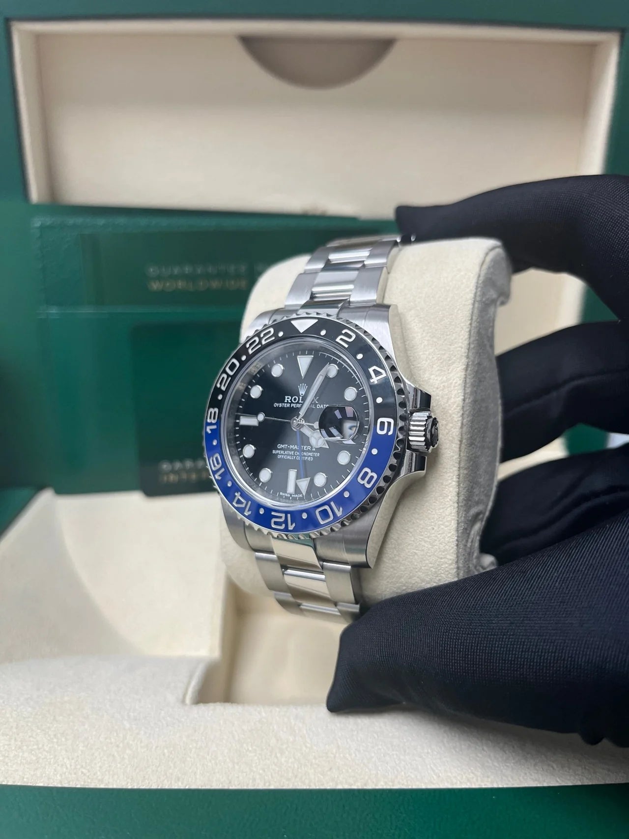 Rolex GMT-Master II 40 Watch - Black and Blue Batman Bezel - Black Dial - Oyster Bracelet Replica