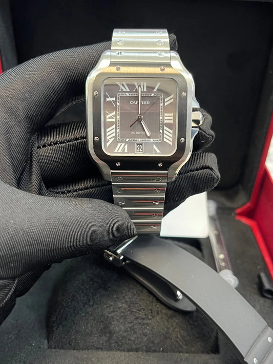 Cartier Santos De Large Automatic Grey Dial Replica